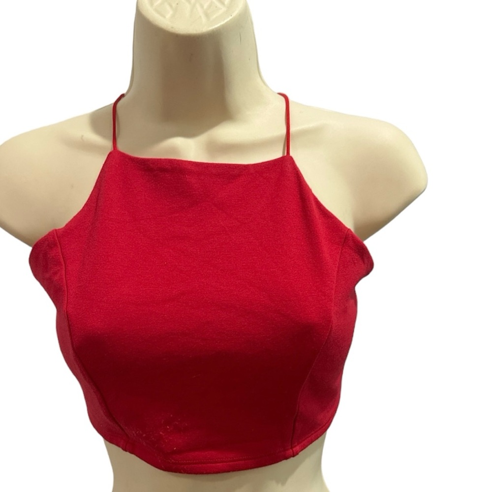 NWOT Garage Red Criss Cross Back Crop‎ Top